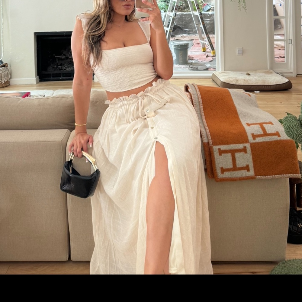 Cream Skirt Set